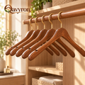 Qavyron™ Premium Wooden Clothes Hanger Set