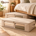 Qavyron™ Under-Bed Fabric Storage Organizer with Clear Window