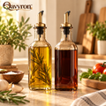 Qavyron™ Glass Oil & Vinegar Dispenser Bottle Set
