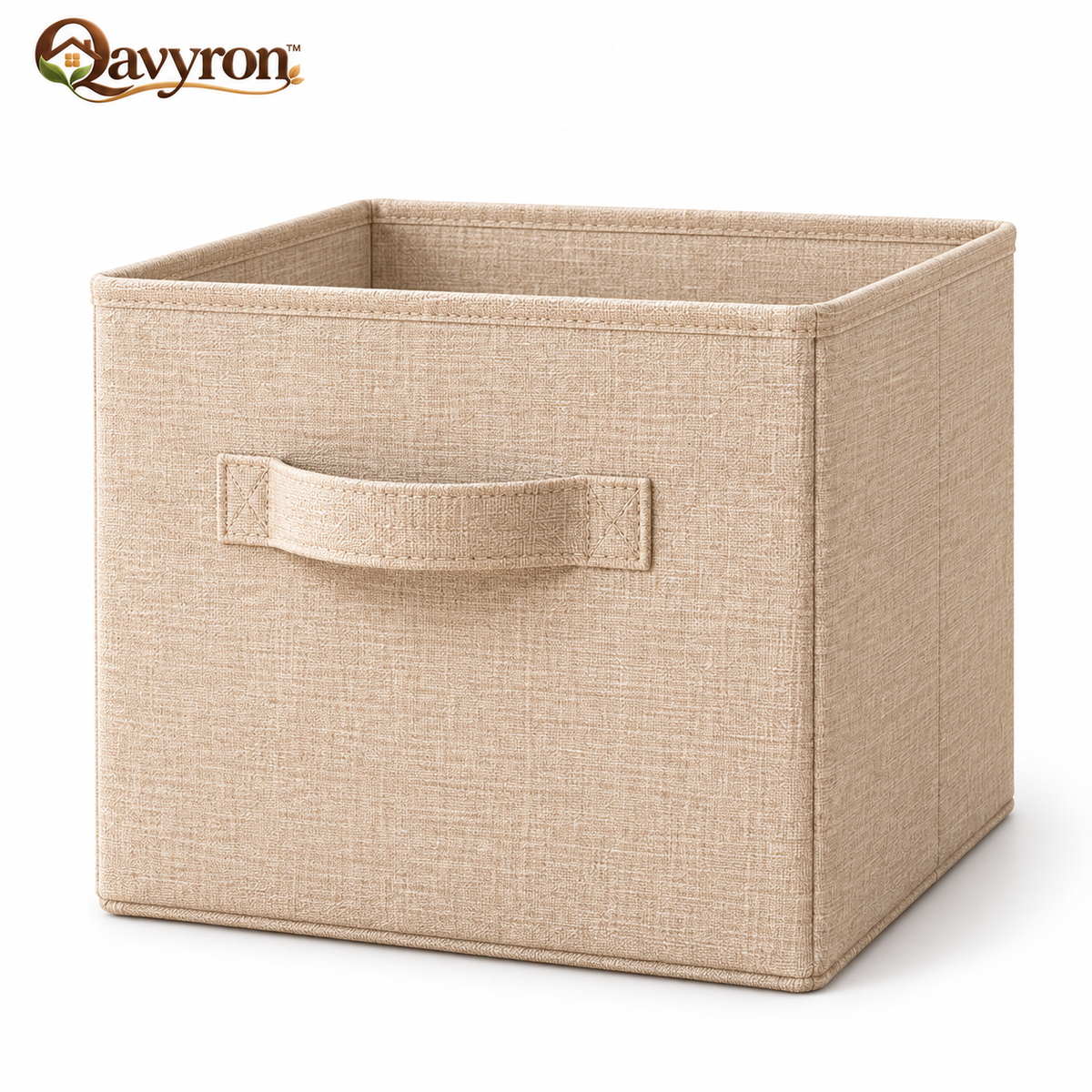 Qavyron™ Foldable Linen Storage Cube with Carry Handle