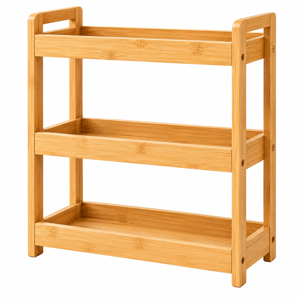 Qavyron™ 3-Tier Bamboo Countertop Organizer Rack